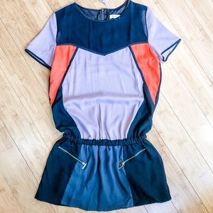 DECO sz S NWT tunic top pockets colorblock